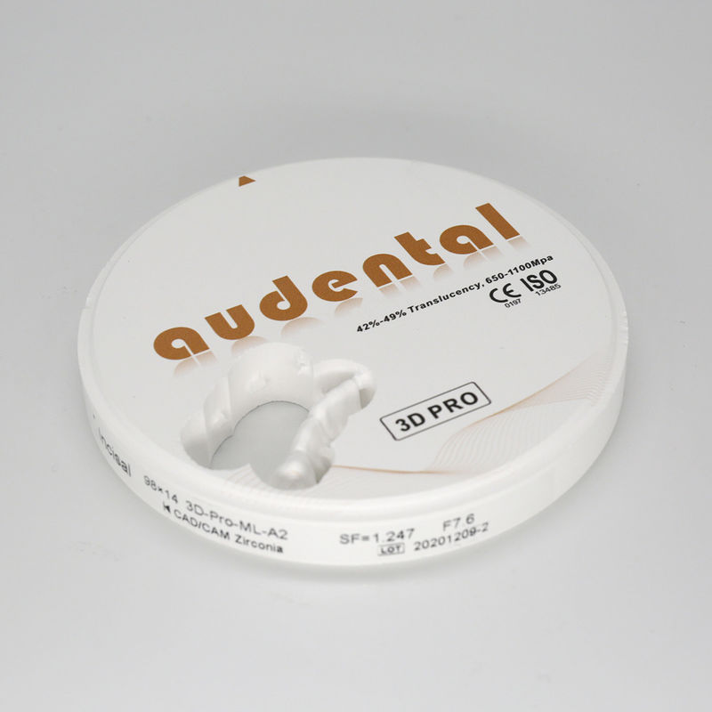 650-1100Mpa οδοντιατρική ζιρκόνια μπλοκ Vita16 Bleach4 χρώμα OEM/ODM Διαθέσιμο