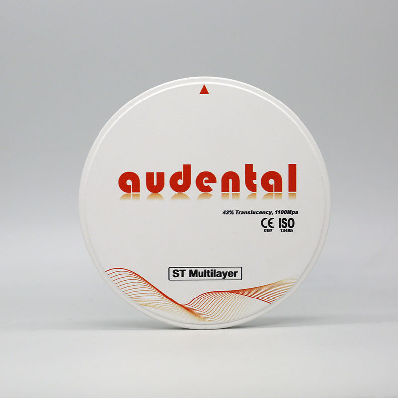 Audental 98 ST Dental Zirconia Block 1100MPA 43% TRANSLUCENCY Χρώμα Α1, Α2, Α3