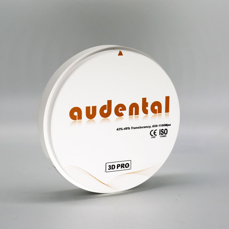 Διαφανεια 42-49% Audental CAD CAM Zircon Disc, 20 χρώματα Dental Zirconia Block