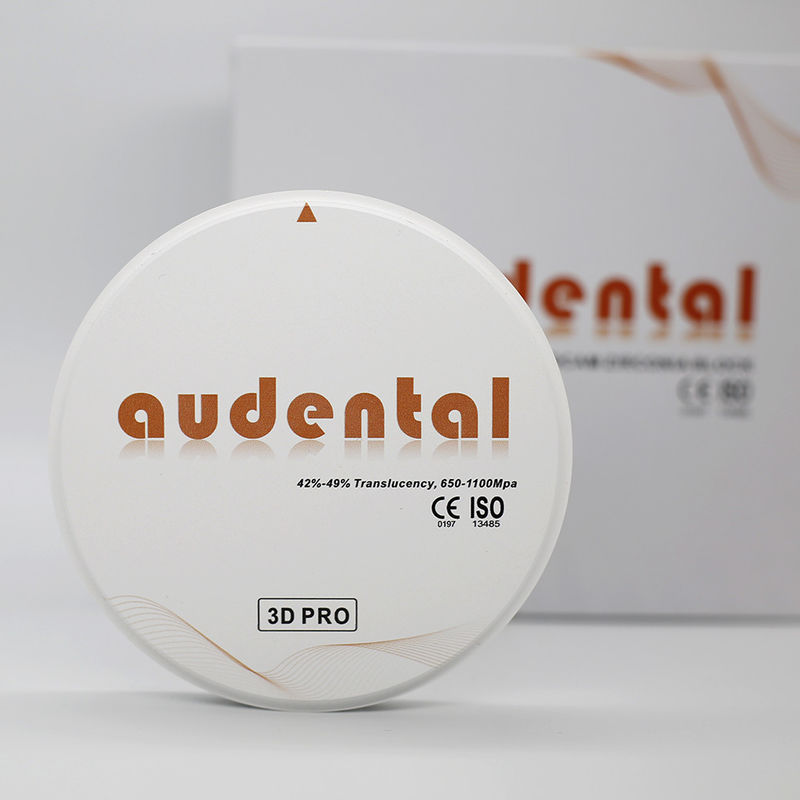 Audental 3d Pro Zirconia Block 1200Mpa 98mm CAD CAM System Οδοντιατρικά εργαστηριακά υλικά 10-30mm για εσωτερικό στέμμα