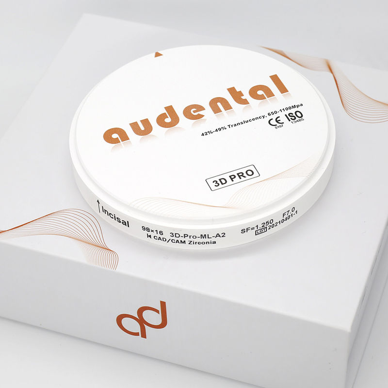 Audental Ceramic Dental Cad Cam Zirconia Block White ST 3D PRO Zirconia Disc Blank Οδοντιατρική κεραμική οδοντιατρική κάμερα