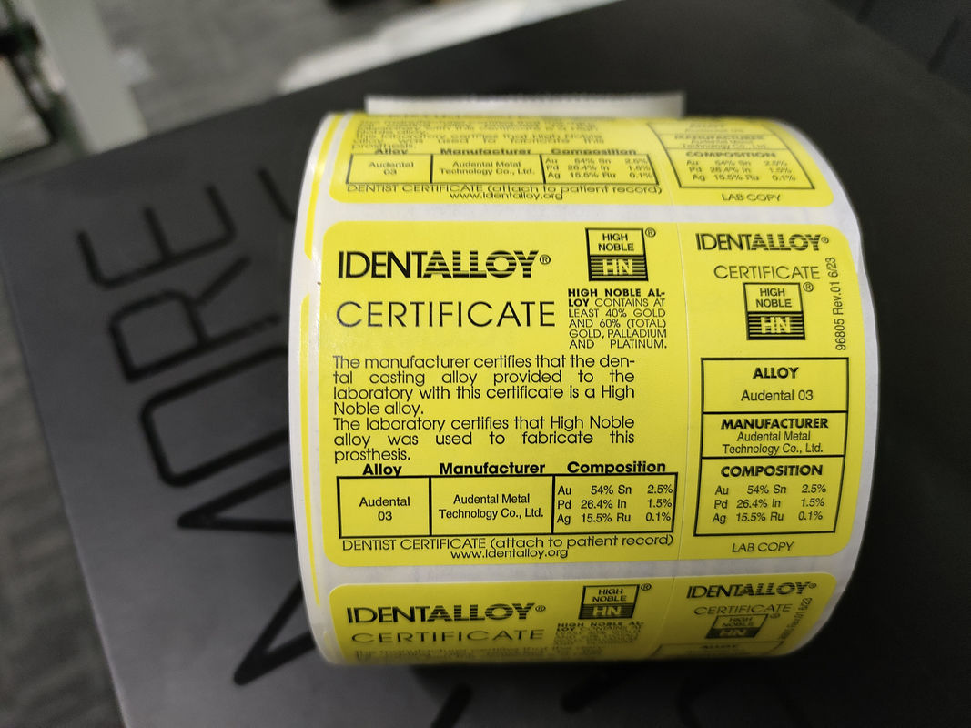 Audental 03 Au54% High Noble Dental Ceramic Alloy White για την κατασκευή πορσελάνης