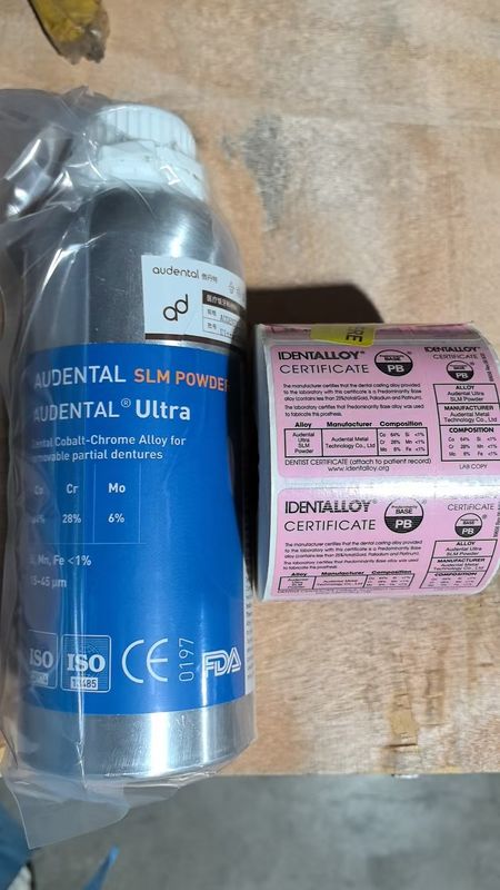 Acudental Ultra SLM Powder/CoCRMO/CE, FDA, IdentAlloy/Dental 3D Metal Print