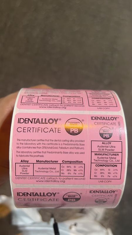 Acudental Ultra SLM Powder/CoCRMO/CE, FDA, IdentAlloy/Dental 3D Metal Print