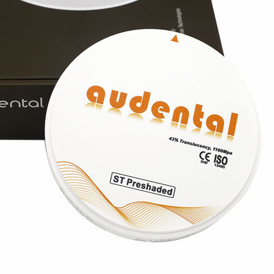 CAD CAM Προσυντηρημένο μπλοκ Ζιρκόνια ST/DST Υψηλής διαφανείας Ζιρκόνια 43% ISO