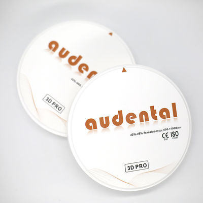 Audental τρισδιάστατος υπέρ φραγμός 92mm CAM CAD Zirconia οδοντικός άσπρος CE ανοικτών συστημάτων