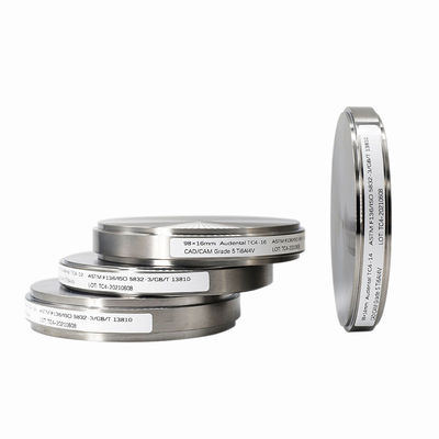 98mm Gr5 Gr2 Ti Χλωρά υλικά εμφυτεύματος CAD CAM Δοντιατρική φρέσκωση Δοντιατρικός δίσκος τιτανίου