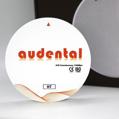 Audental CAD CAM Ζιρκόνια μπλοκ 1350MPa HT Λευκό οδοντικό φρεναριστικό μπλοκ κενό