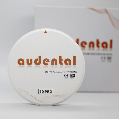 Audental 3d Pro Zirconia Block 1200Mpa 98mm CAD CAM System Οδοντιατρικά εργαστηριακά υλικά 10-30mm για εσωτερικό στέμμα