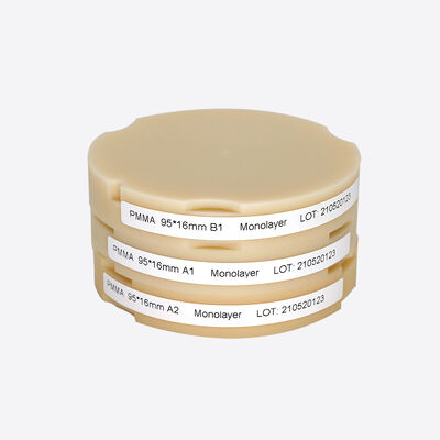 Υλικό άλεσης οδοντοτεχνικού εργαστηρίου Pink-A2 PMMA Block για Ολοκληρωμένες Οδοντοστοιχίες Μέγεθος και Σχήμα 98mm/95mm